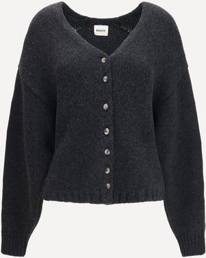 KHAITE Axel V-Neck Cardigan - Black