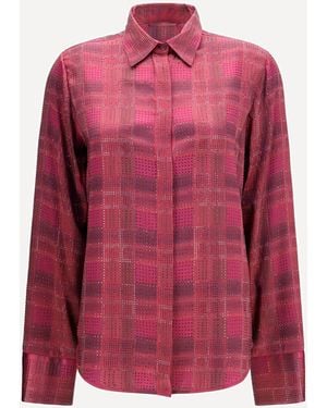 Ermanno Scervino Crystal Check Satin Shirt - Pink