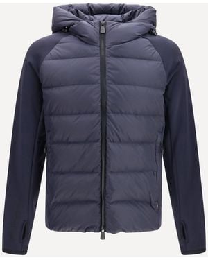 Moncler Felpa Imbottita Con Zip - Blu