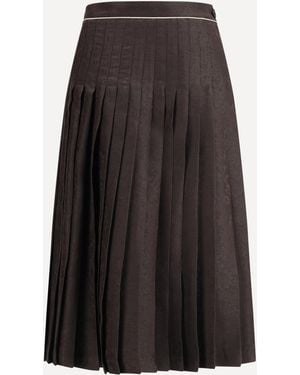 Burberry Sunflower Pleated Silk Skirt - Black
