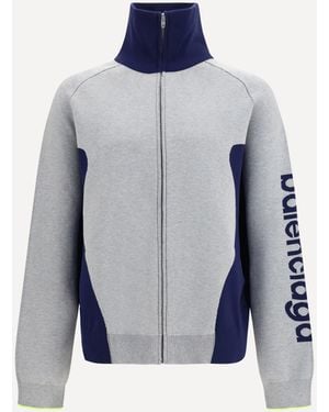 Balenciaga Bodys Zip Knit Jumper - Blue