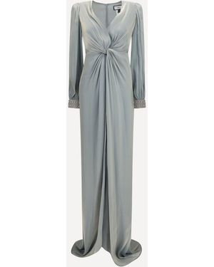 Nissa Long Crossover Dress - Blue