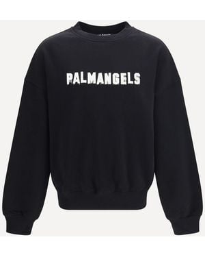 Palm Angels Palm Hills Logo Crewneck Sweatshirt - Blue