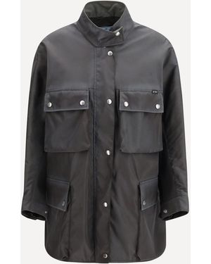 Prada Re-Nylon Jacket With Flap Pockets - Grey
