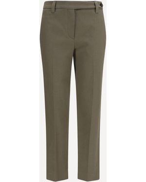 Brunello Cucinelli Tailored Cotton Trousers - Green