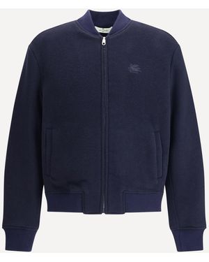Etro Wool Bomber Jacket - Blue