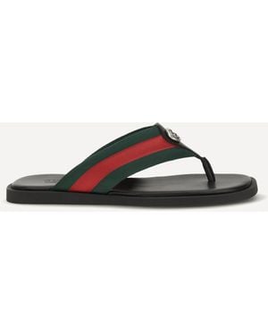 Gucci Maverik Gg Interlocking Flip-Flop Sandals - Black