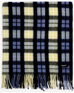 Undercover Wool Check Scarf - Blue