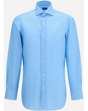 Finamore 1925 Regular 170 A Due Striped Shirt - Blue