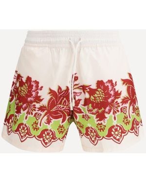 Etro Swim Shorts With Floral Print - White