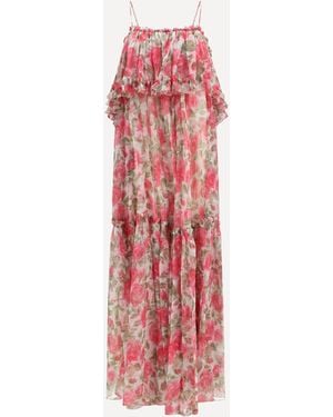 Chloé Long Spaghetti Strap Dress - Pink