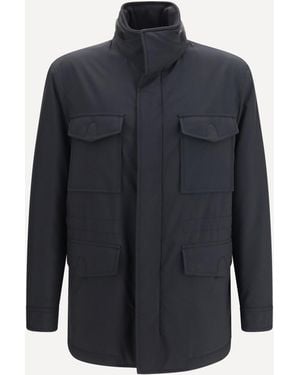 Brioni Giacca Sahariana Performa - Blu