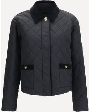 Ferragamo Padded Jacket With Gancini Buckles - Blue