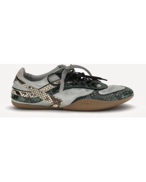 Miu Miu Python Print Trainers - White