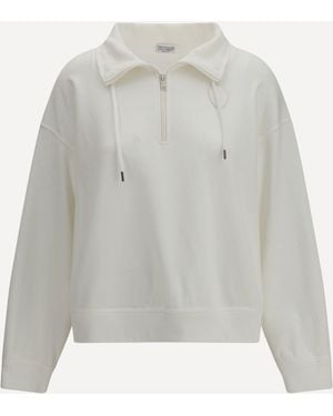 Brunello Cucinelli Sweatshirt With Logo Patch - White