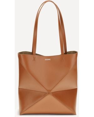 Loewe Puzzle Fold Tote Bag - Brown