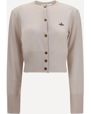 Vivienne Westwood Bea Cropped Wool Cardigan - White