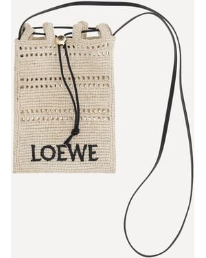 Loewe Raffia Shoulder Bag - White