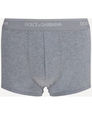 Dolce & Gabbana Two-Pack Stretch Cotton Boxer Briefs - Grey
