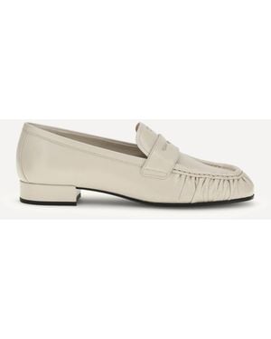 Prada Leather Loafers - Natural