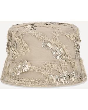 Brunello Cucinelli Embroidered Sequin Bucket Hat - Natural