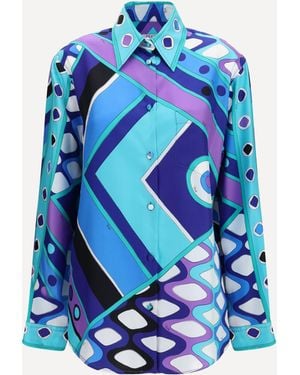 PUCCI Geometric Print Shirt - Blue