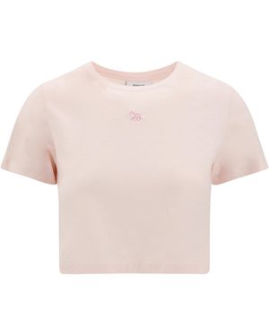 Maison Kitsuné T-Shirt Cropped - Rosa