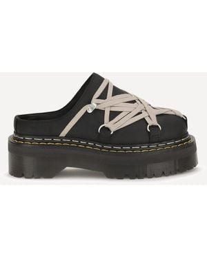 Rick Owens Quad Sole Megalace Mules - Black