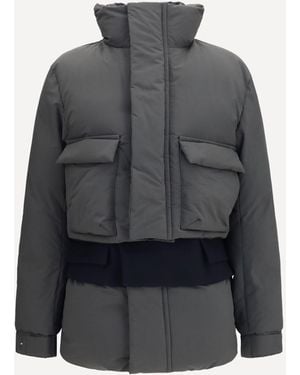 Sacai Giacca Doppia Imbottita Con Chiusura A Zip - Grigio
