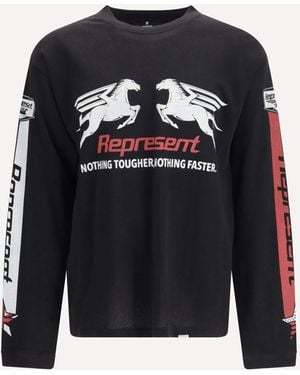 Represent Mesh Pegasus Long Sleeve T-Shirt - Blue