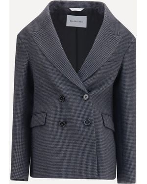 Balenciaga Double-Breasted Wool Blazer - Blue