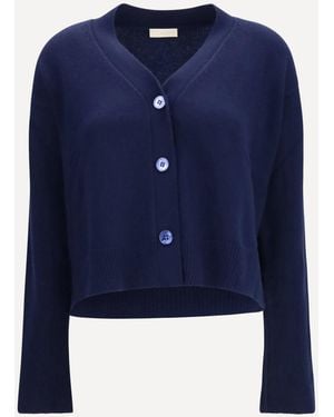 Verybusy Cashmere V-Neck Buttoned Cardigan - Blue