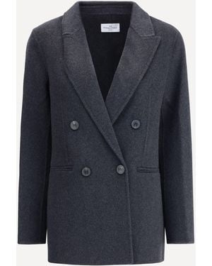 The Dynamis Studio Wool Blazer Coat - Blue