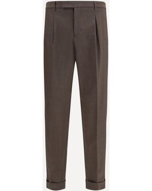 Cruna Carrot Fit Single Pleat Trousers - Grey