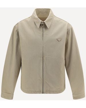 Prada Denim Blouson Jacket - Natural