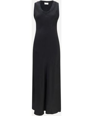 Ami Paris Sleeveless Long Fluid Satin Dress - Blue