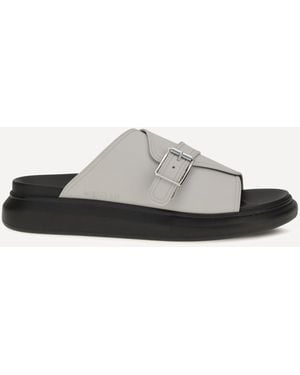 McQueen Buckle Slide Sandals - White