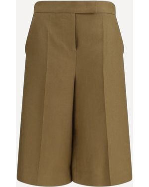 Max Mara Linen Bermuda Shorts - Green