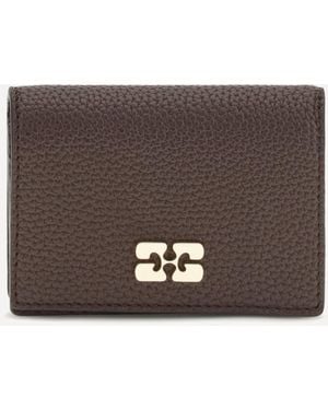 Ganni Flap Card Holder - Brown