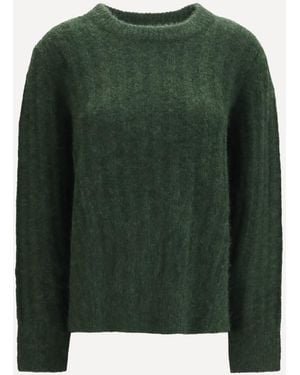 Allude Cashmere And Silk Crewneck Sweater - Green