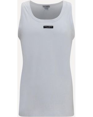 Dolce & Gabbana Marcello Stretch-Cotton Tank Top - Grey