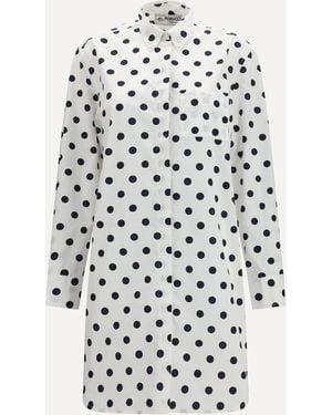 Fiorucci Polka-Dot Midi Shirt Dress - White