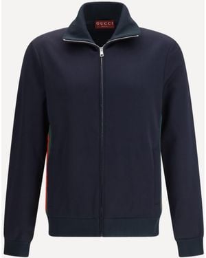 Gucci Technical Jersey Zip Jacket in Black for Men | Lyst