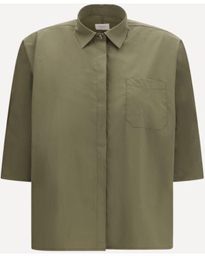 Cruna 3/4 Sleeve Crop Shirt - Green