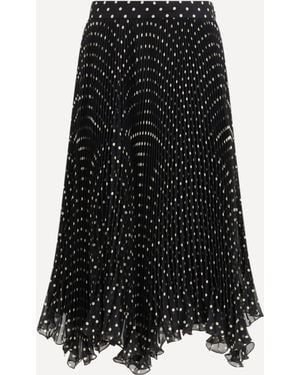 Valentino Polka-Dot Silk Skirt - Black
