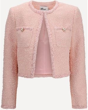 Self-Portrait Bouclé Jacket - Pink
