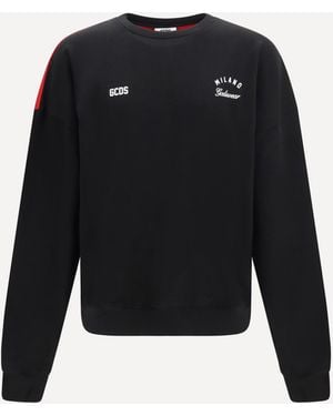 Gcds Felpa Girocollo Con Logo Sul Retro - Nero