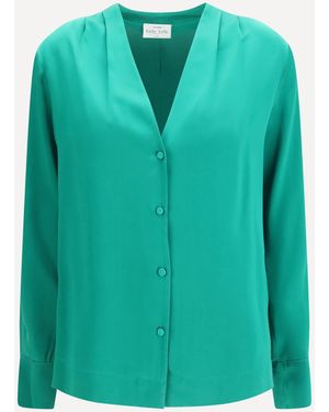 forte_forte Forte_Forte Silk Satin Shirt - Green