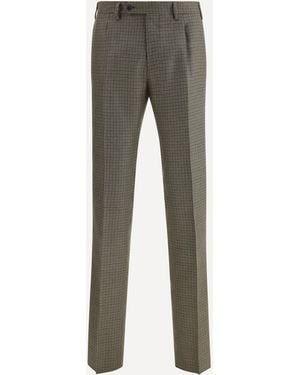 Germano Pantaloni Fantasia Pied-E-Poule - Grigio