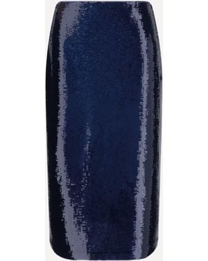 Tom Ford Sequin Midi Skirt - Blue